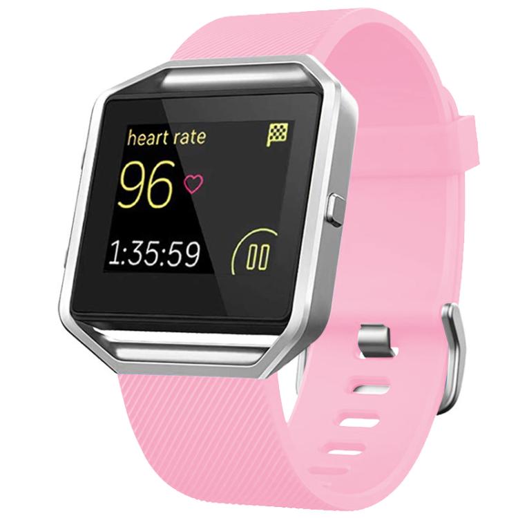 For Fitbit Blaze xDfind Steel Buckle Diagonal Texture Solid Color Silicone Watch Band, L