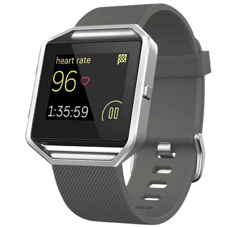 For Fitbit Blaze xDfind Steel Buckle Diagonal Texture Solid Color Silicone Watch Band, L