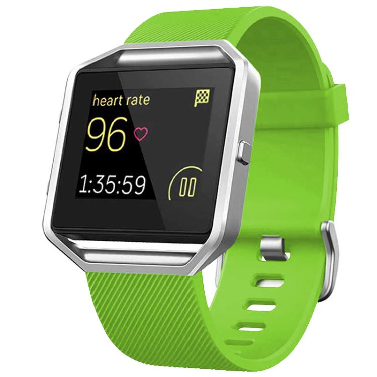 For Fitbit Blaze xDfind Steel Buckle Diagonal Texture Solid Color Silicone Watch Band, L