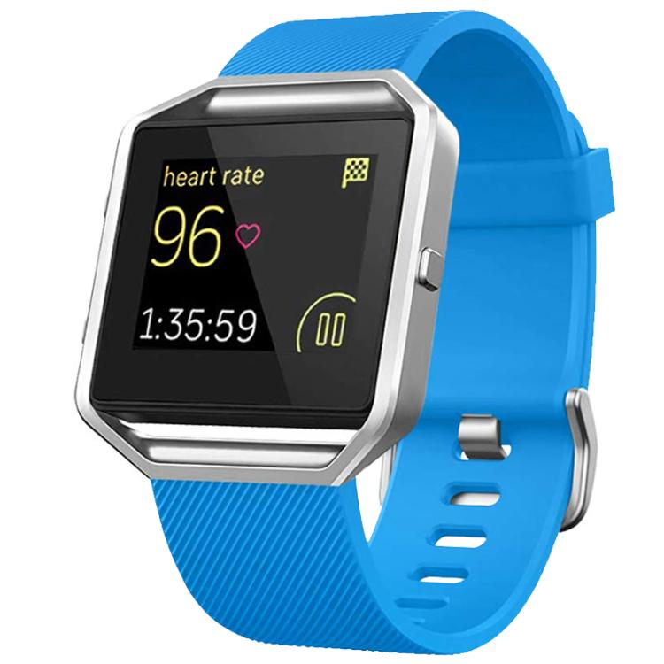 For Fitbit Blaze xDfind Steel Buckle Diagonal Texture Solid Color Silicone Watch Band, L