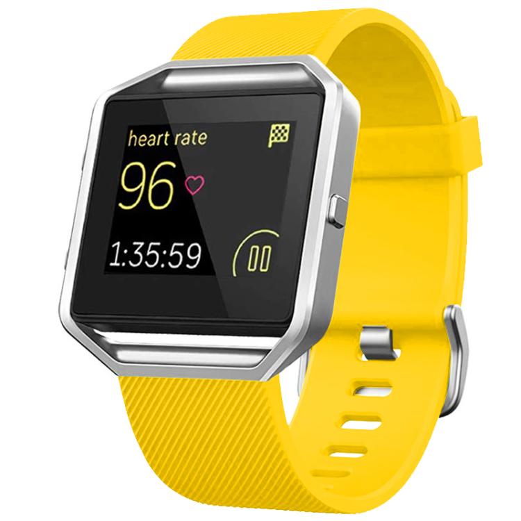 For Fitbit Blaze xDfind Steel Buckle Diagonal Texture Solid Color Silicone Watch Band, L