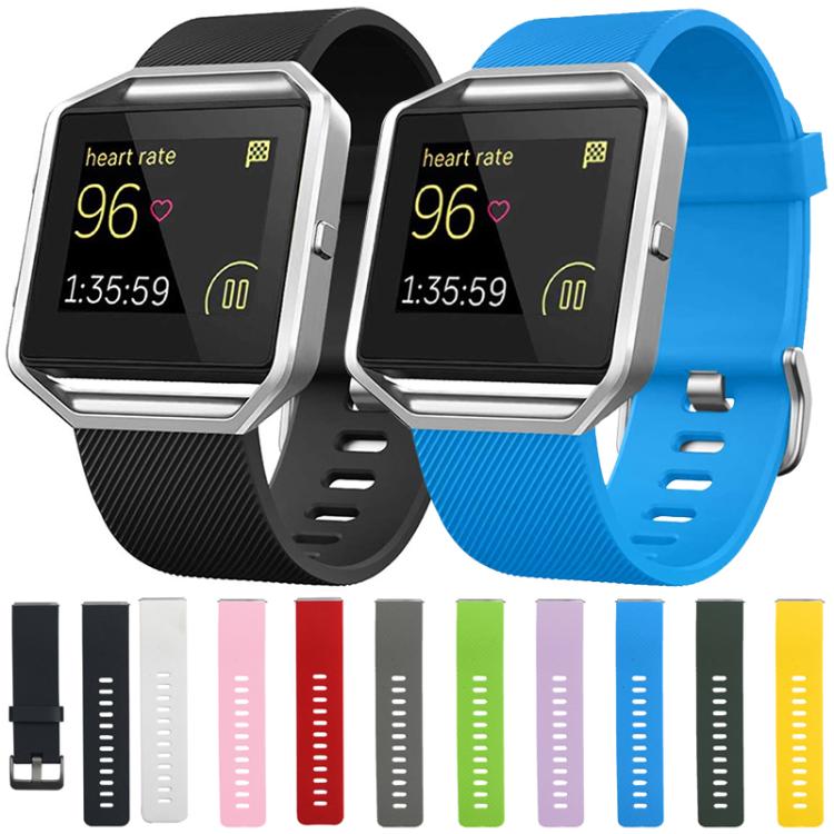 For Fitbit Blaze xDfind Steel Buckle Diagonal Texture Solid Color Silicone Watch Band