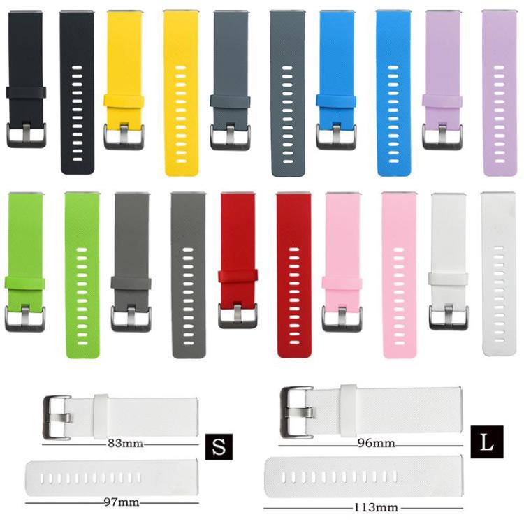 For Fitbit Blaze xDfind Steel Buckle Diagonal Texture Solid Color Silicone Watch Band, L