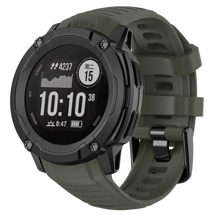 xDfind Quick Release Plastic Connector Solid Color Silicone Watch Band, For Garmin Instinct 2X