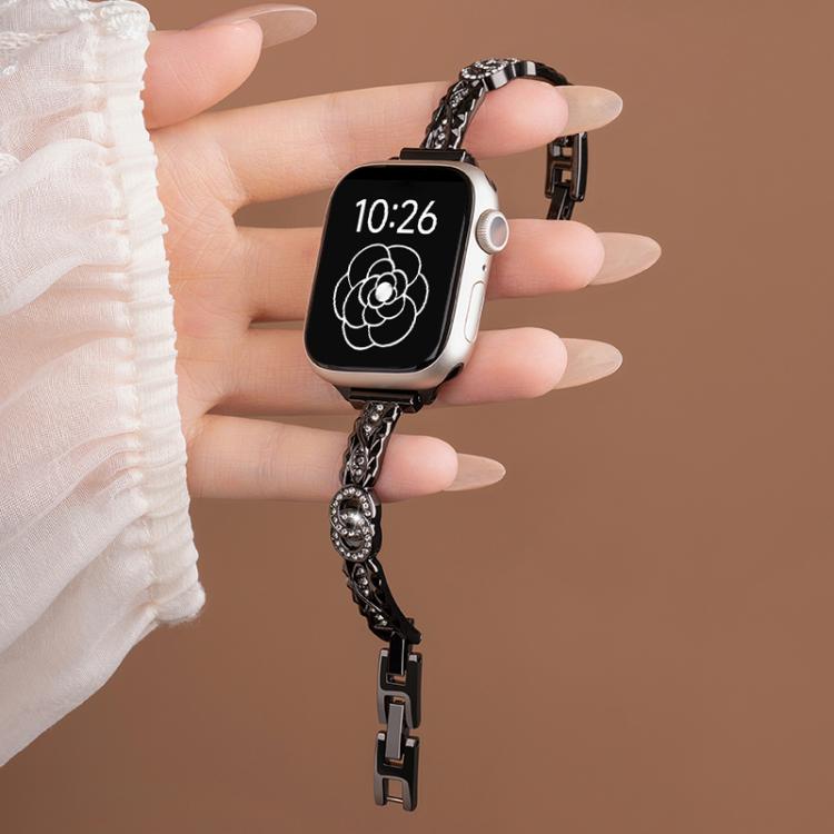 xDfind Thin Bracelet Diamond Metal Stainless Steel Watch Band, For Apple Watch 42 / 44 / 45 / 46 / 49mm