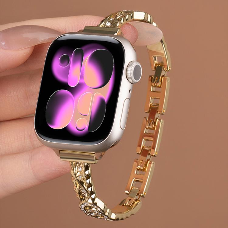 xDfind Thin Bracelet Diamond Metal Stainless Steel Watch Band, For Apple Watch 42 / 44 / 45 / 46 / 49mm