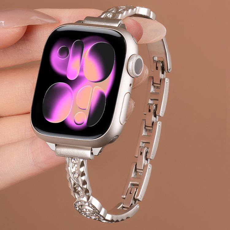xDfind Thin Bracelet Diamond Metal Stainless Steel Watch Band, For Apple Watch 42 / 44 / 45 / 46 / 49mm