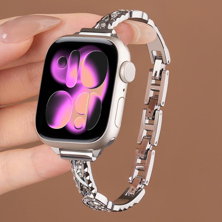 xDfind Thin Bracelet Diamond Metal Stainless Steel Watch Band, For Apple Watch 38 / 40 / 41 / S10 42mm