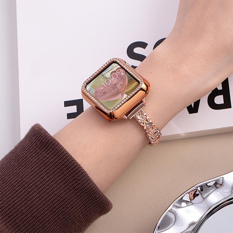xDfind Thin Bracelet Diamond Metal Stainless Steel Watch Band, For Apple Watch 42 / 44 / 45 / 46 / 49mm