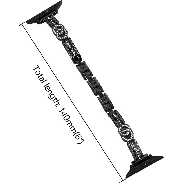 xDfind Thin Bracelet Diamond Metal Stainless Steel Watch Band, For Apple Watch 42 / 44 / 45 / 46 / 49mm