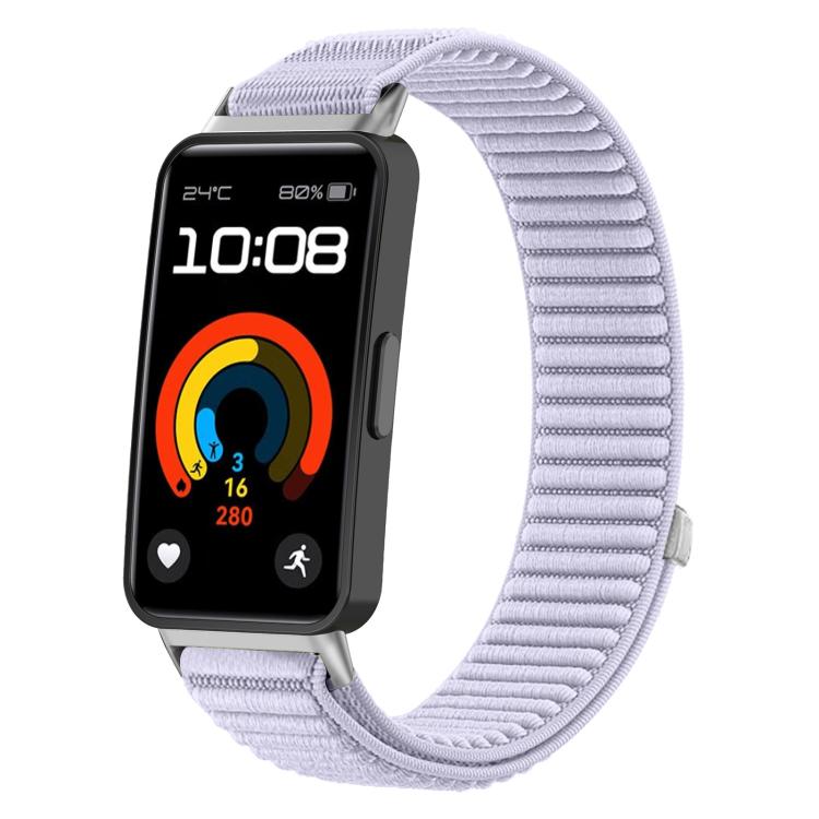 xDfind Woven Nylon Hook And Loop Fastener Metal Interface Watch Band, For Huawei Band 10 / 9 / 8
