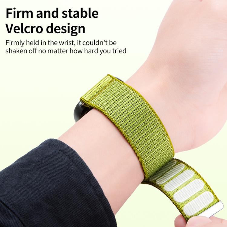 xDfind Woven Nylon Hook And Loop Fastener Metal Interface Watch Band, For Huawei Band 10 / 9 / 8