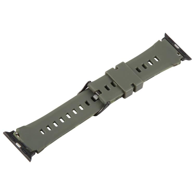 xDfind Black Connector Camouflage Print Silicone Watch Band, For Apple Watch 42 / 44 / 45 / 46 / 49mm, For Apple Watch 38 / 40 / 41 / S10 42mm
