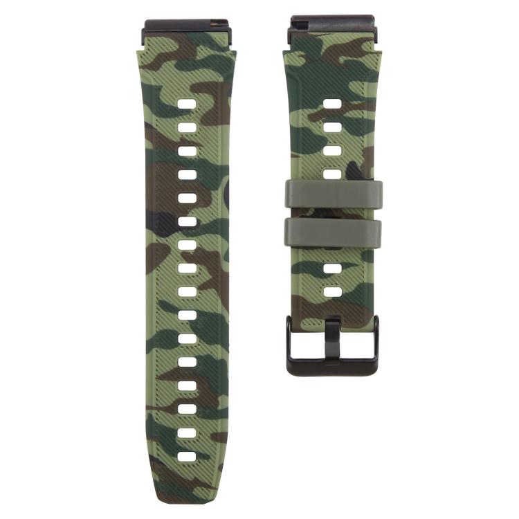 xDfind Black Connector Camouflage Print Silicone Watch Band