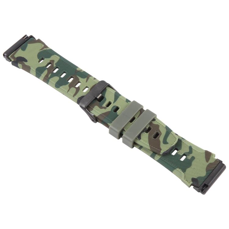 xDfind Black Connector Camouflage Print Silicone Watch Band