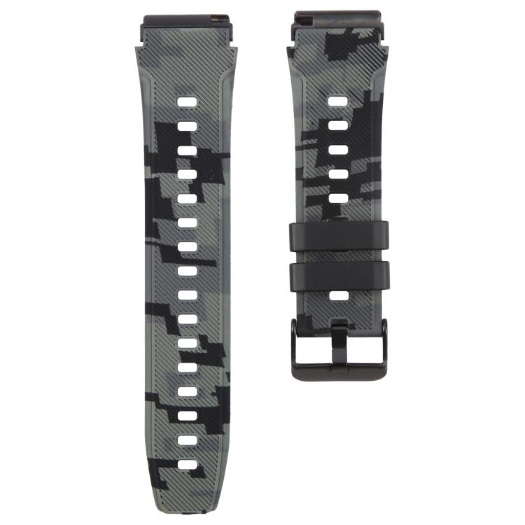 xDfind Black Connector Camouflage Print Silicone Watch Band