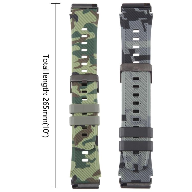 xDfind Black Connector Camouflage Print Silicone Watch Band