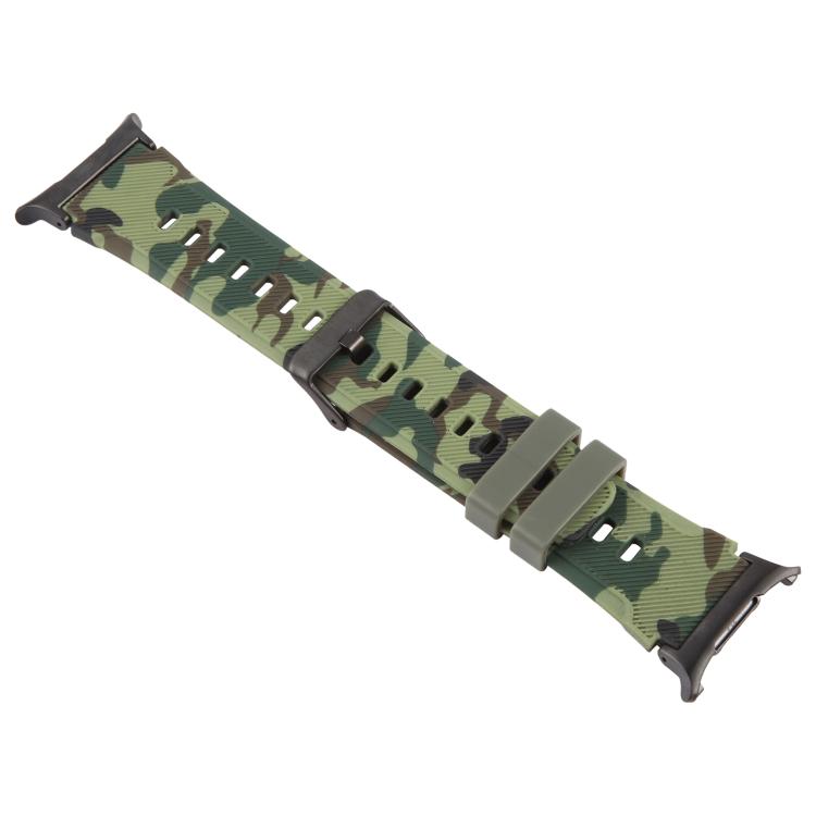 xDfind Black Connector Camouflage Print Silicone Watch Band