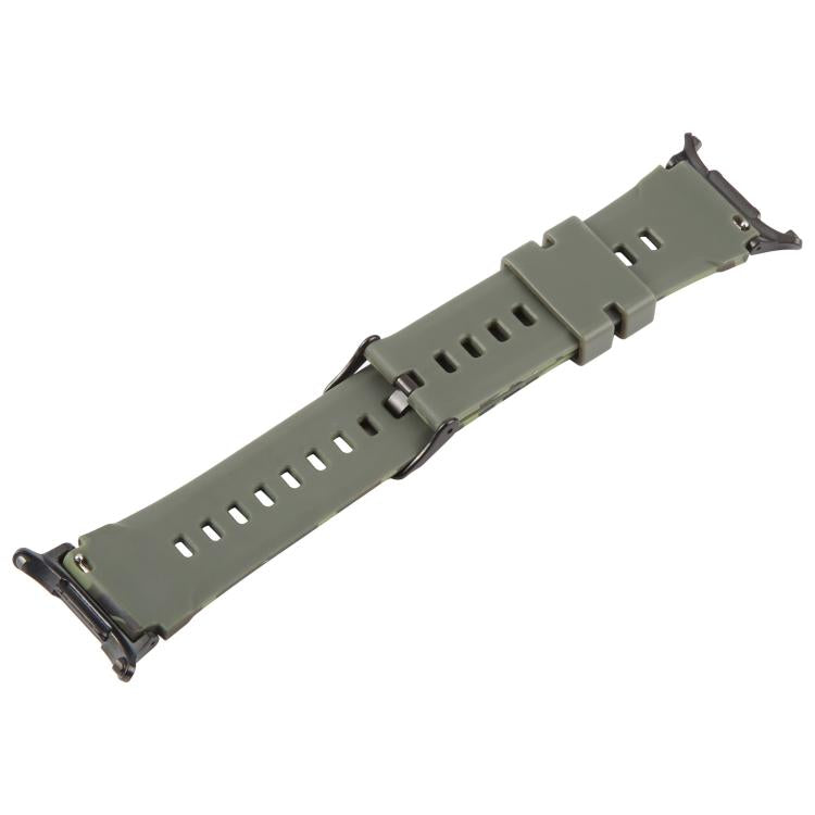 xDfind Black Connector Camouflage Print Silicone Watch Band