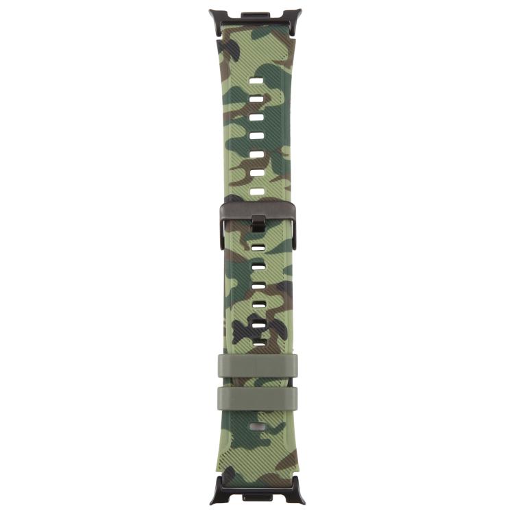 xDfind Black Connector Camouflage Print Silicone Watch Band