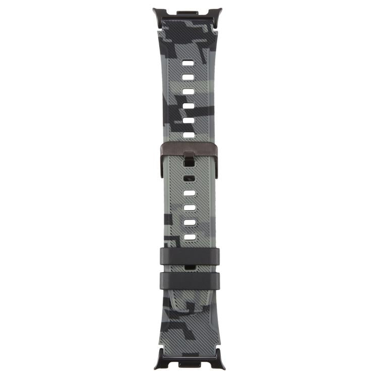 xDfind Black Connector Camouflage Print Silicone Watch Band