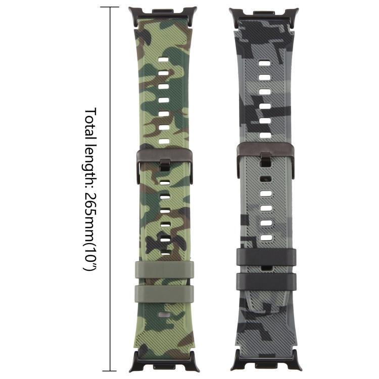 xDfind Black Connector Camouflage Print Silicone Watch Band