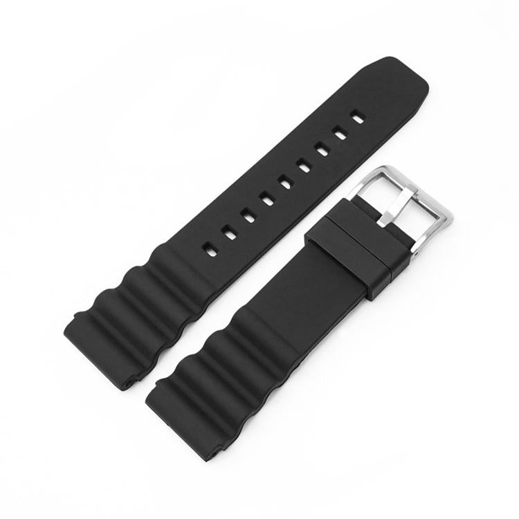 xDfind Silver Buckle Silicone Watch Band, 20mm
