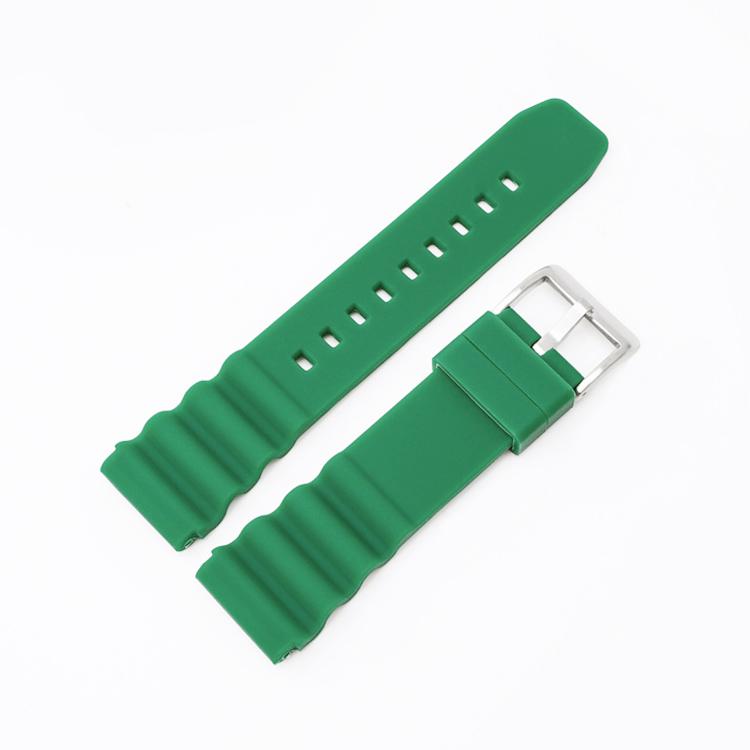 xDfind Silver Buckle Silicone Watch Band, 20mm