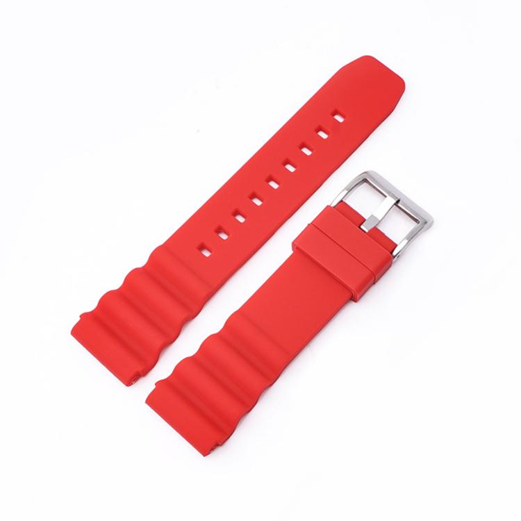 xDfind Silver Buckle Silicone Watch Band, 22mm