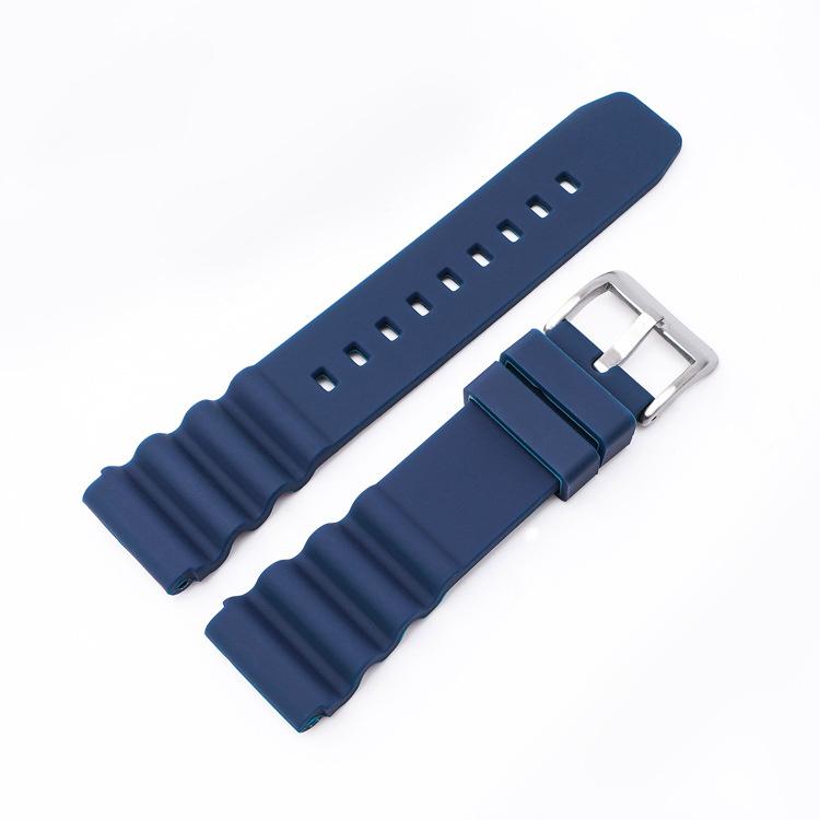 xDfind Silver Buckle Silicone Watch Band, 22mm