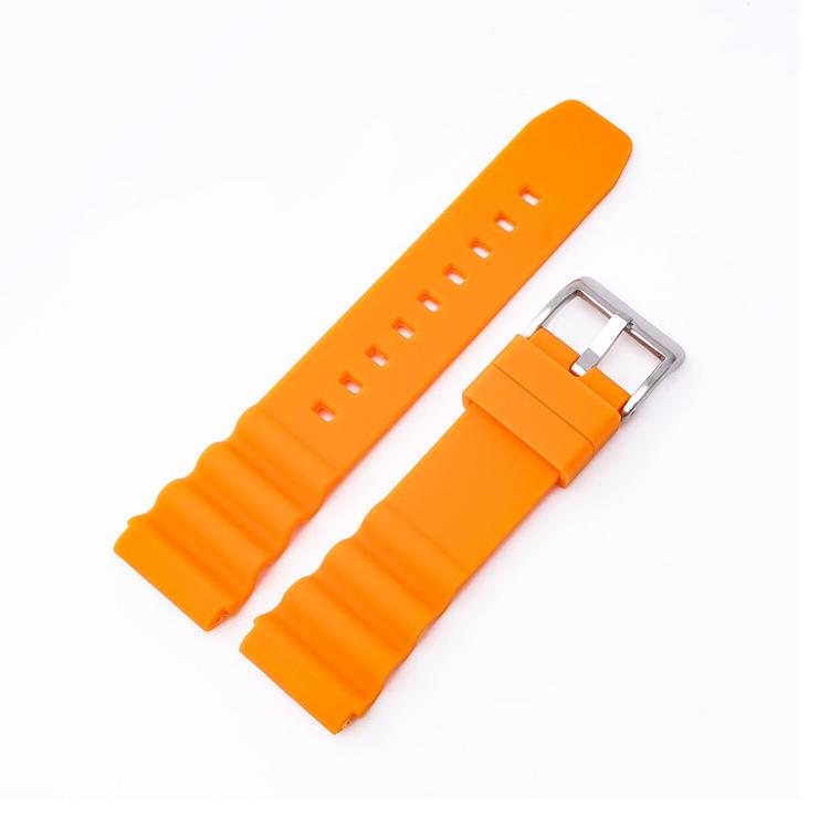 xDfind Silver Buckle Silicone Watch Band, 22mm