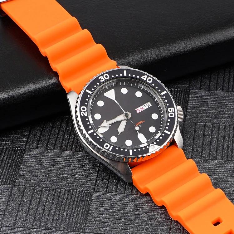 xDfind Silver Buckle Silicone Watch Band, 20mm