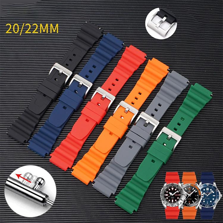 xDfind Silver Buckle Silicone Watch Band