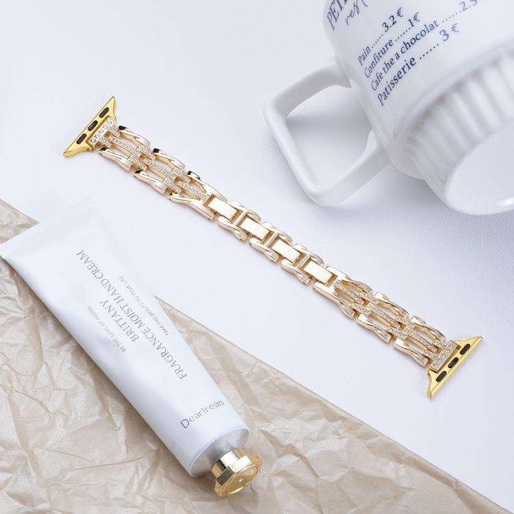 xDfind Flowing Swirls Diamond Metal Watch Band, For Apple Watch 42 / 44 / 45 / 46 / 49mm