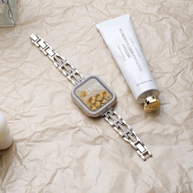 xDfind Flowing Swirls Diamond Metal Watch Band, For Apple Watch 42 / 44 / 45 / 46 / 49mm