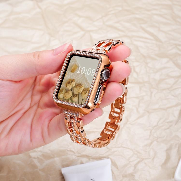 xDfind Flowing Swirls Diamond Metal Watch Band, For Apple Watch 42 / 44 / 45 / 46 / 49mm
