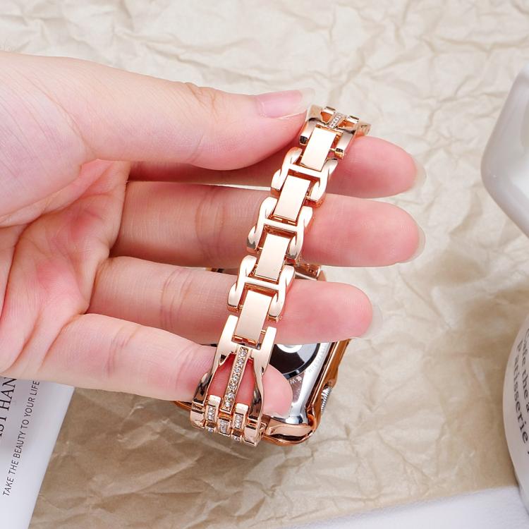 xDfind Flowing Swirls Diamond Metal Watch Band, For Apple Watch 42 / 44 / 45 / 46 / 49mm