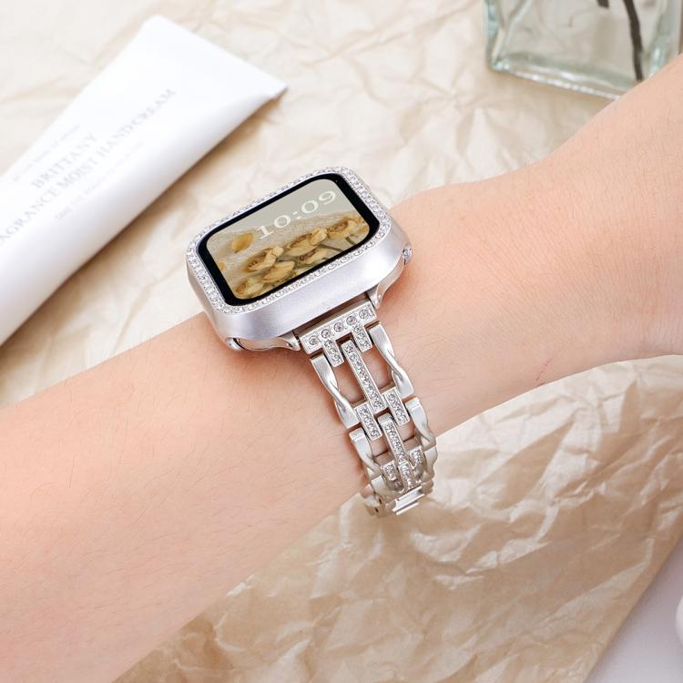 xDfind Flowing Swirls Diamond Metal Watch Band, For Apple Watch 42 / 44 / 45 / 46 / 49mm