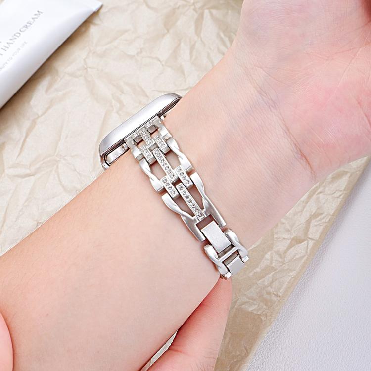xDfind Flowing Swirls Diamond Metal Watch Band, For Apple Watch 42 / 44 / 45 / 46 / 49mm