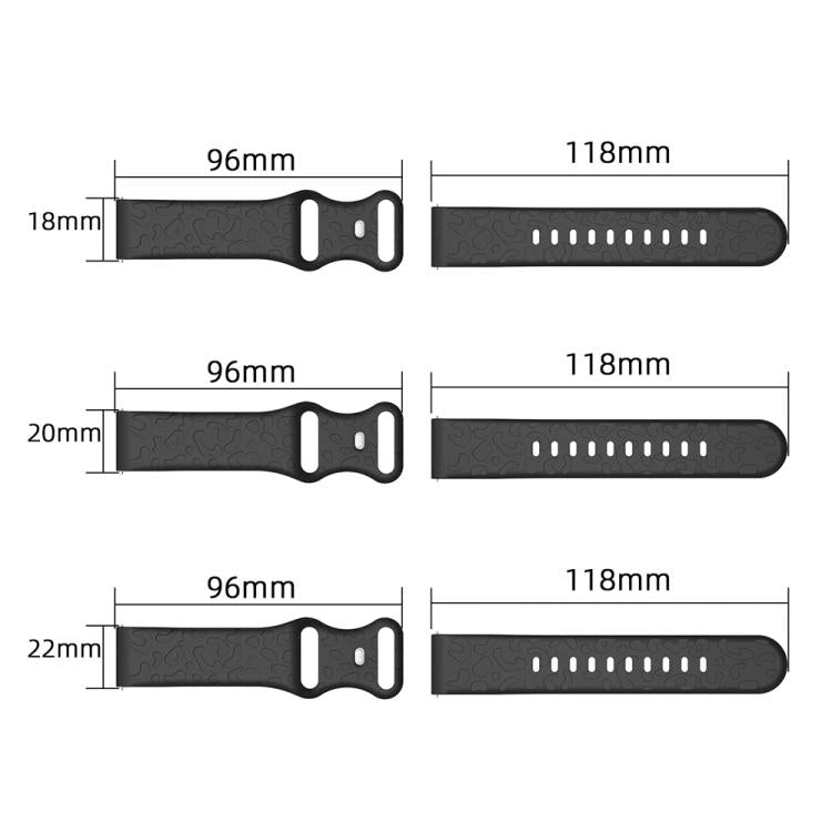 xDfind Leopard Print Silicone Watch Band, 20mm