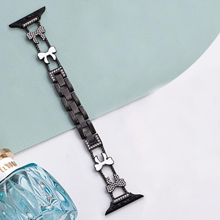 xDfind Bowknot Chain Bracelet Diamond Metal Watch Band, For Apple Watch 42 / 44 / 45 / 46 / 49mm