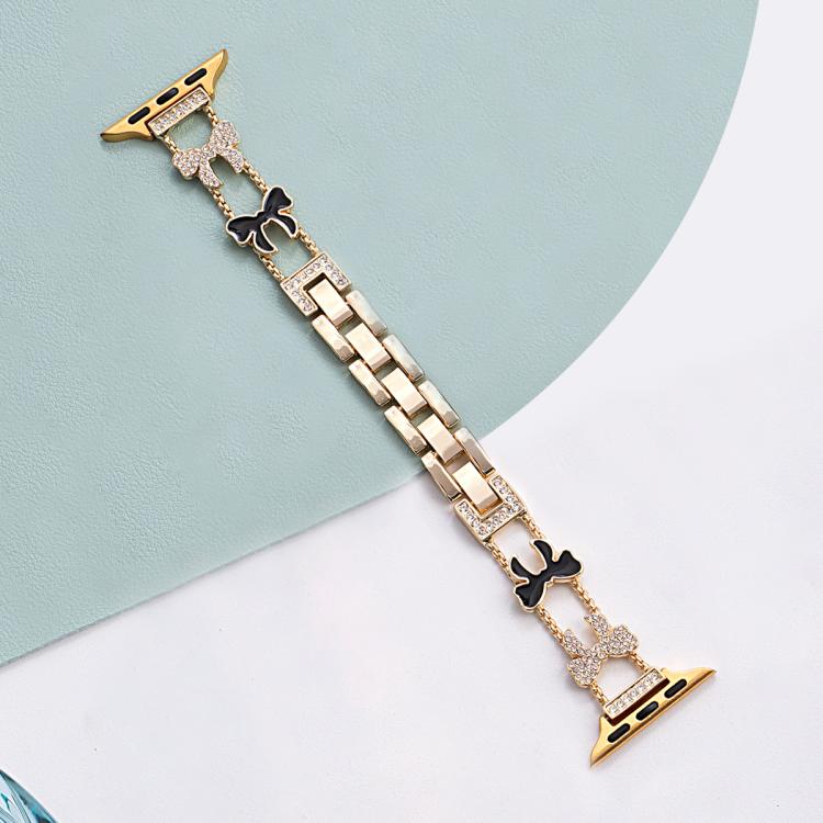 xDfind Bowknot Chain Bracelet Diamond Metal Watch Band, For Apple Watch 42 / 44 / 45 / 46 / 49mm