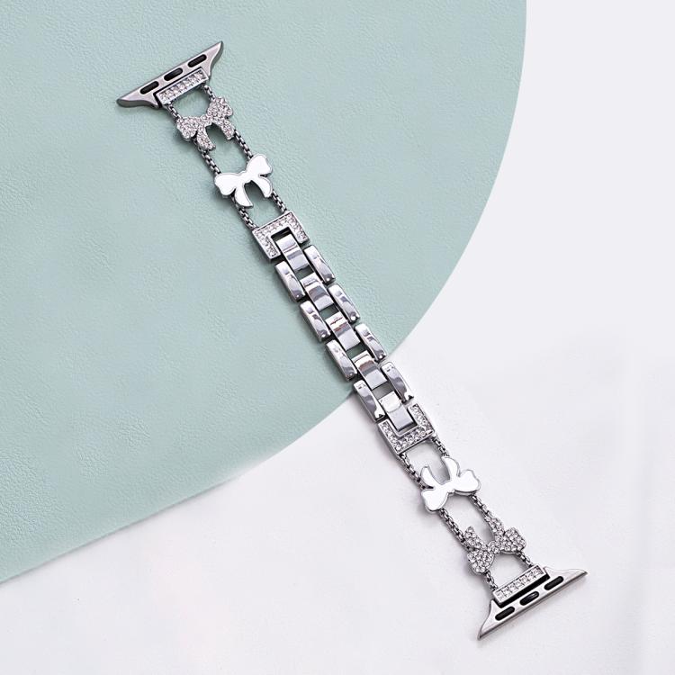 xDfind Bowknot Chain Bracelet Diamond Metal Watch Band