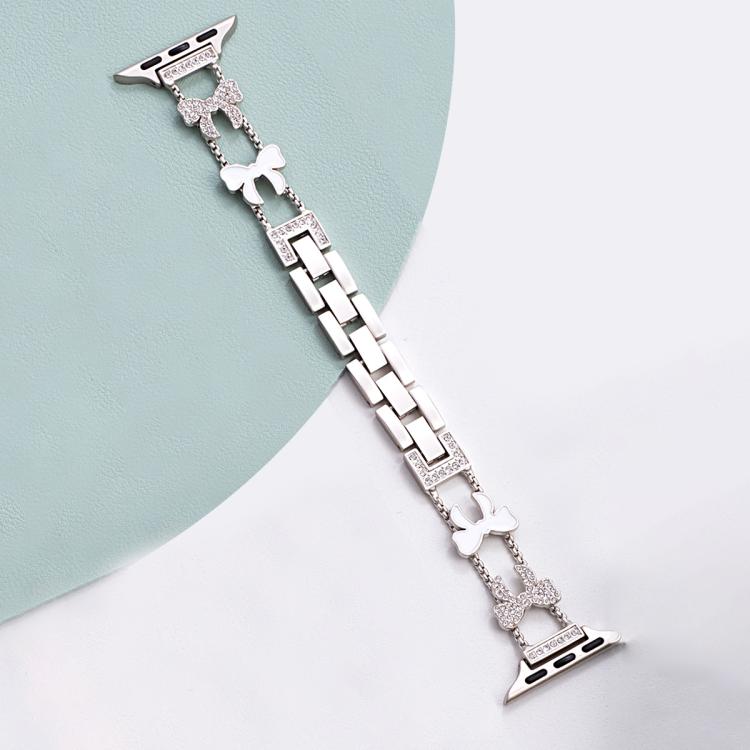 xDfind Bowknot Chain Bracelet Diamond Metal Watch Band, For Apple Watch 42 / 44 / 45 / 46 / 49mm