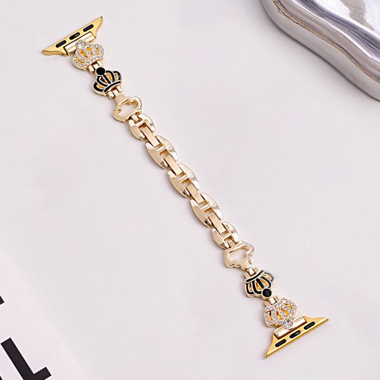 xDfind Crown Chain Bracelet Diamond Metal Watch Band, For Apple Watch 42 / 44 / 45 / 46 / 49mm