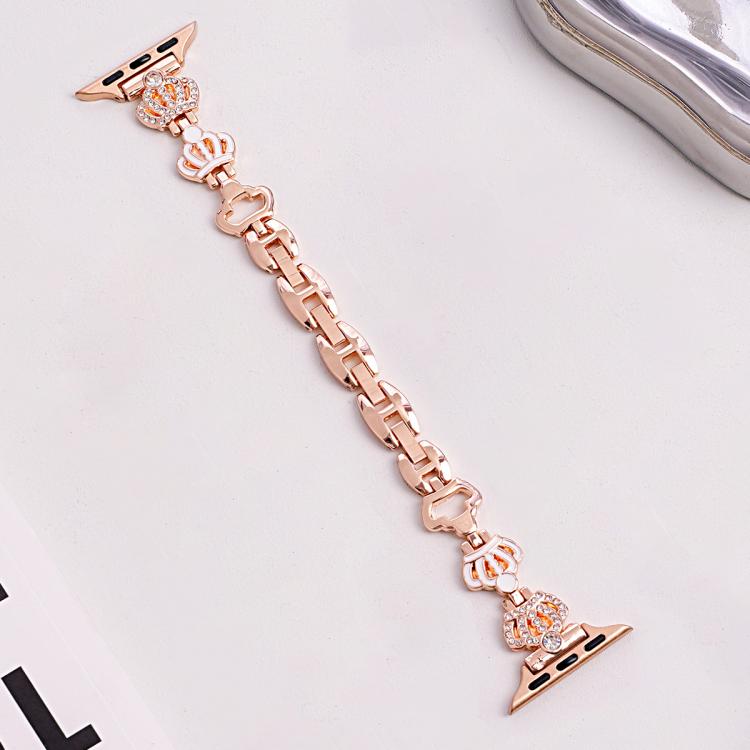 xDfind Crown Chain Bracelet Diamond Metal Watch Band, For Apple Watch 42 / 44 / 45 / 46 / 49mm