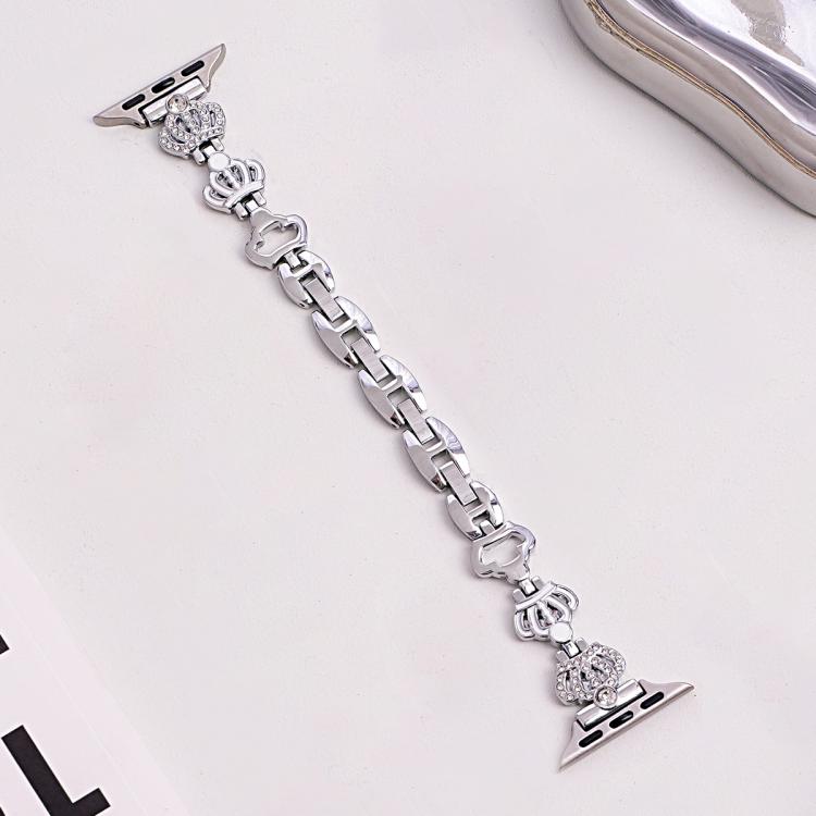 xDfind Crown Chain Bracelet Diamond Metal Watch Band, For Apple Watch 42 / 44 / 45 / 46 / 49mm