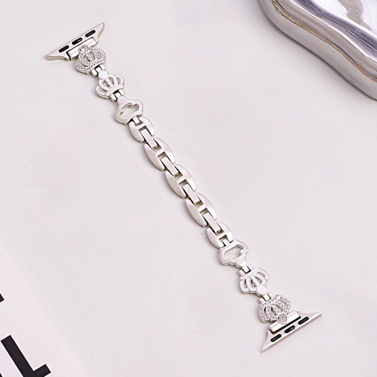 xDfind Crown Chain Bracelet Diamond Metal Watch Band, For Apple Watch 42 / 44 / 45 / 46 / 49mm