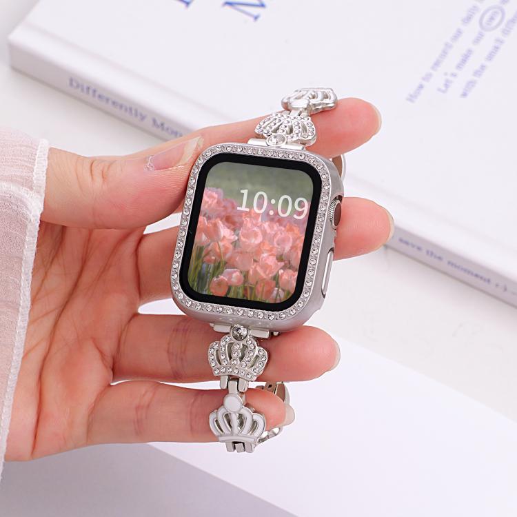 xDfind Crown Chain Bracelet Diamond Metal Watch Band, For Apple Watch 42 / 44 / 45 / 46 / 49mm