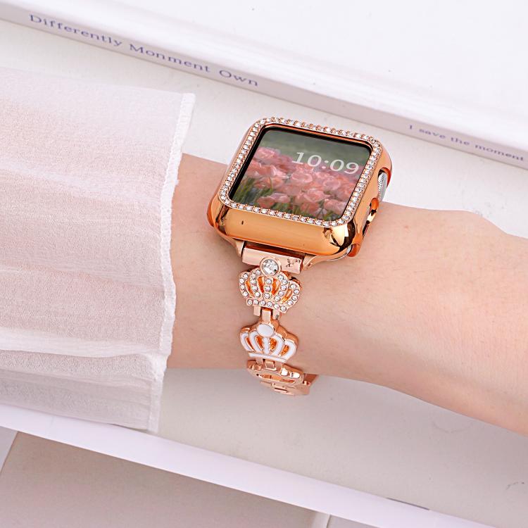 xDfind Crown Chain Bracelet Diamond Metal Watch Band, For Apple Watch 42 / 44 / 45 / 46 / 49mm